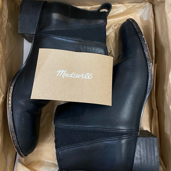 MADEWELL Carina Black Leather Ankle Boot Size 6 - Picture 10 of 10